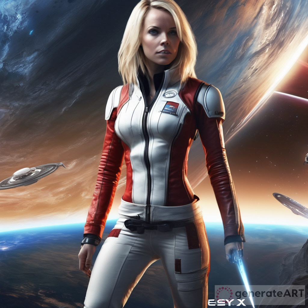 Stunning 4K UHD Starfield Concept Art feat. Sarah Morgan in Red Leather Jacket