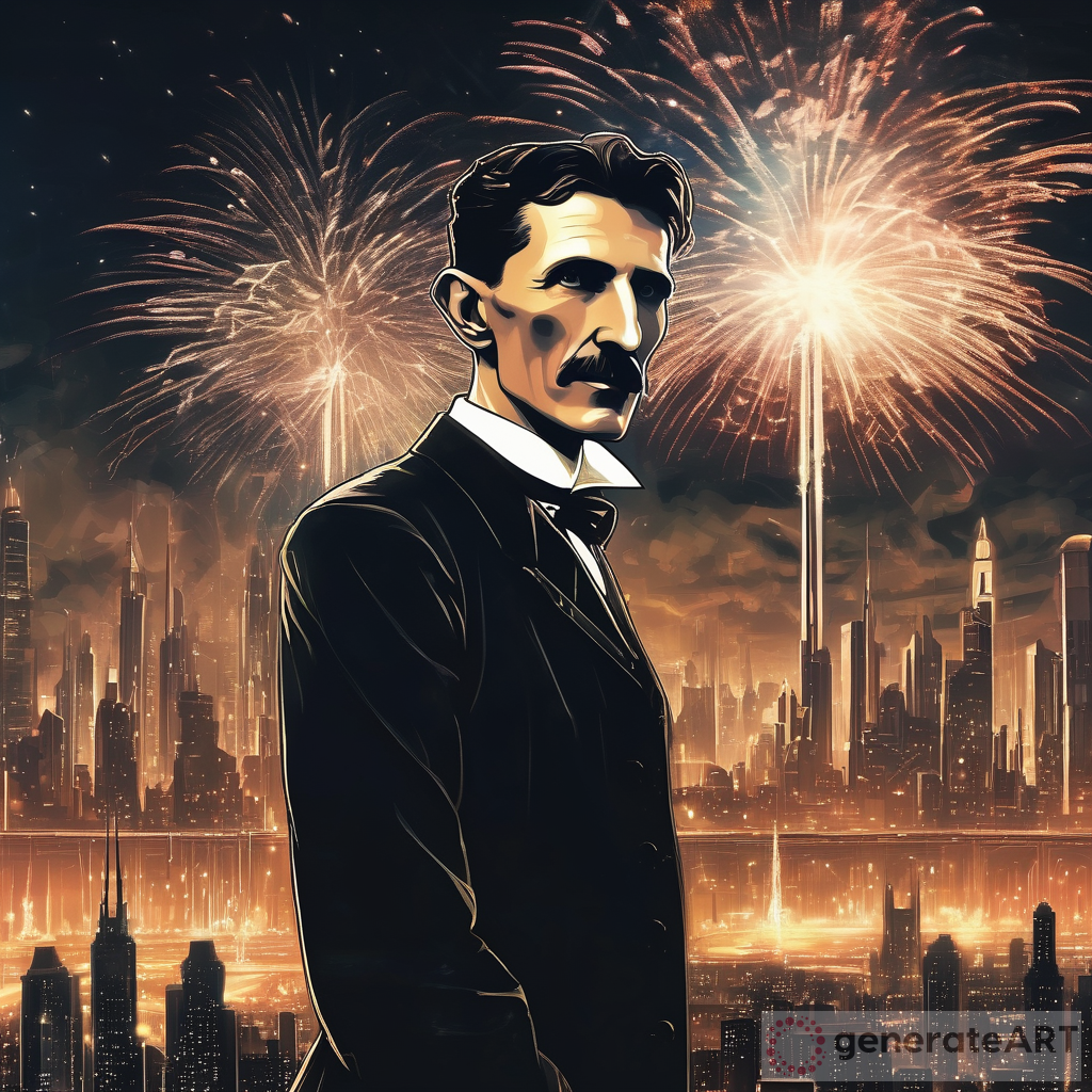 Nikola Tesla: Illuminating the Future Cityscape with Dazzling Fireworks