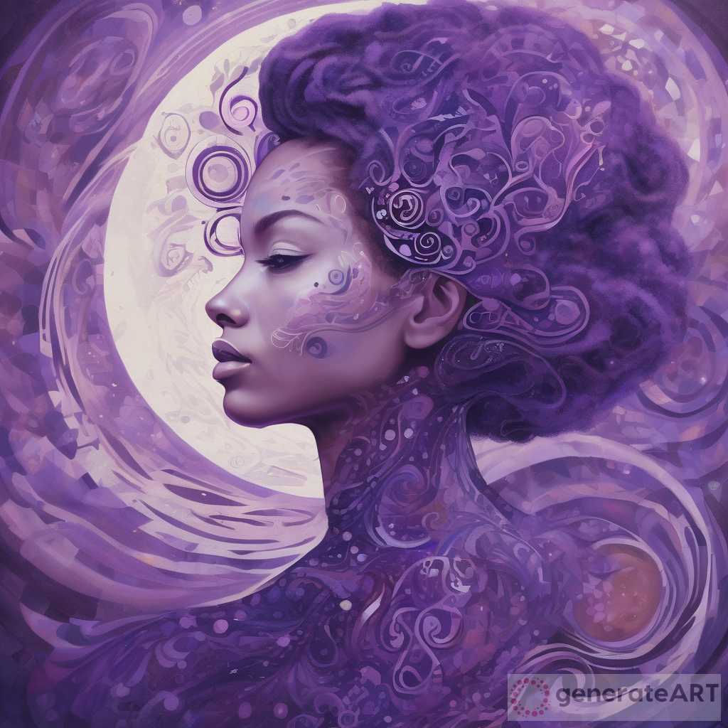 Cosmic Purple: A Surreal Portrait of a Lady