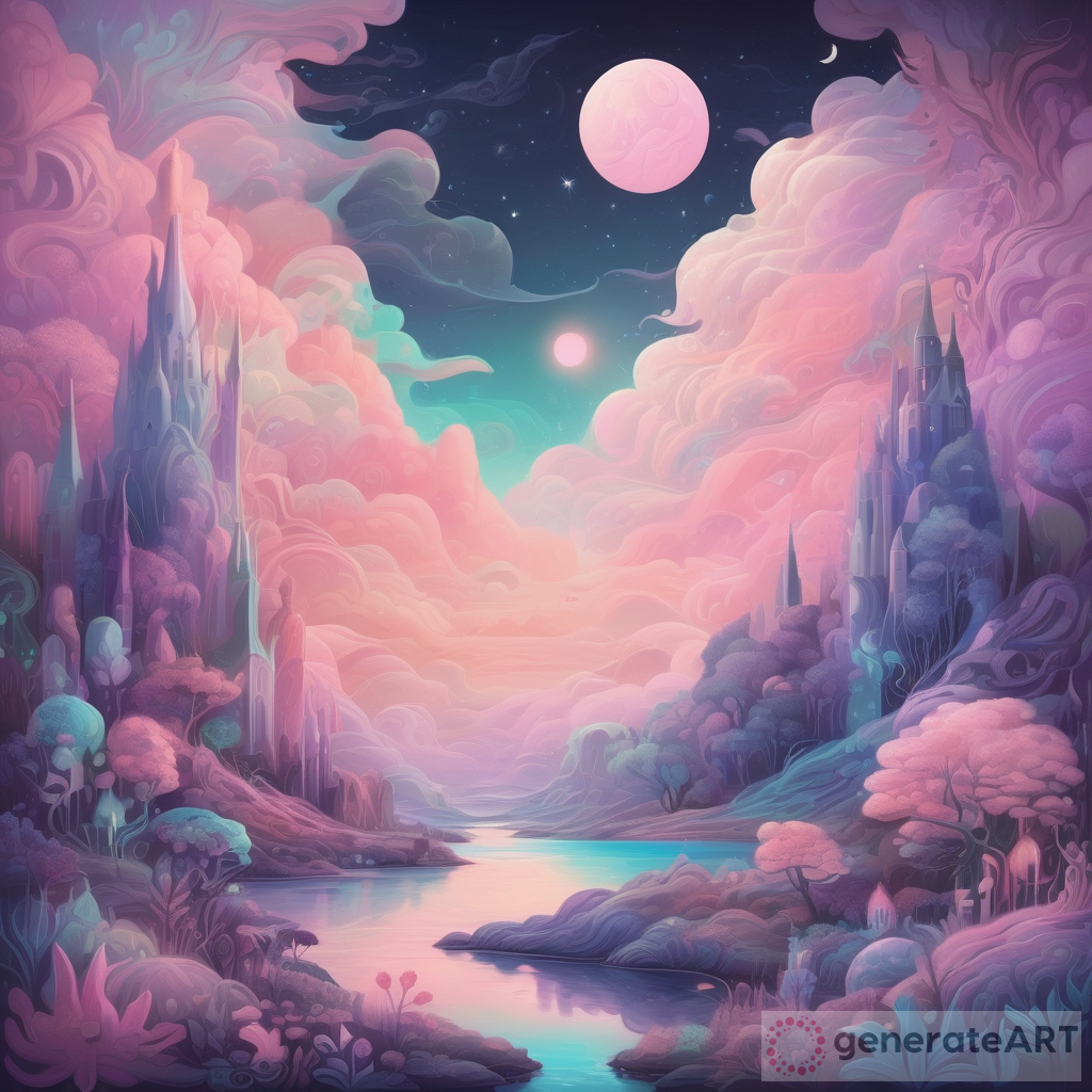 Day and Night: A Pastel Dreamscape of Fantasy