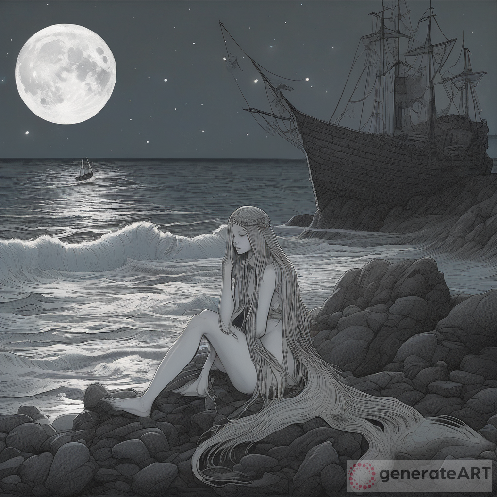 Ghost Ship: A Moonlit Tale of a Melancholic Mermaid