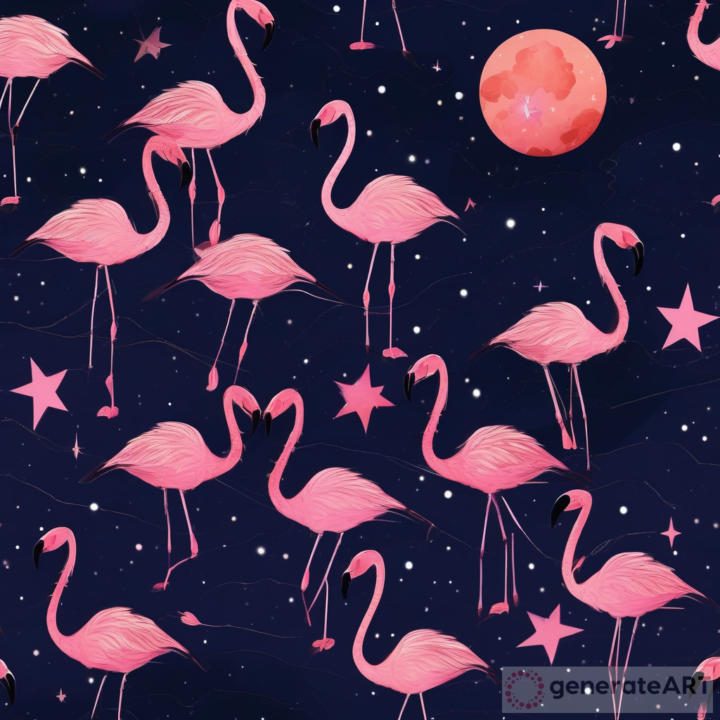The Cosmic Ascension: A Flamingo Constellation Spectacle