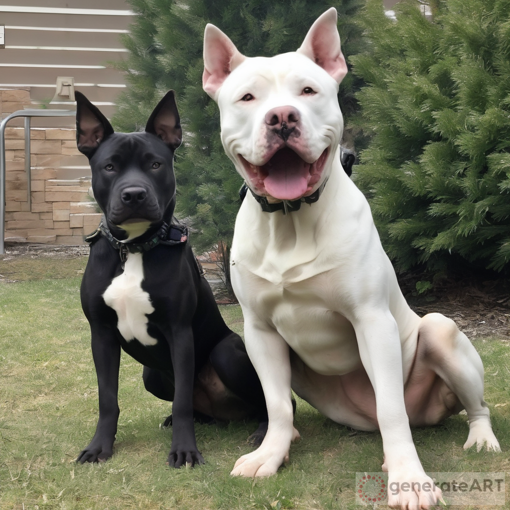 A White American Bully & Pit Bull Mix with Black Markings: A Playful Comparison to a German Shepherd