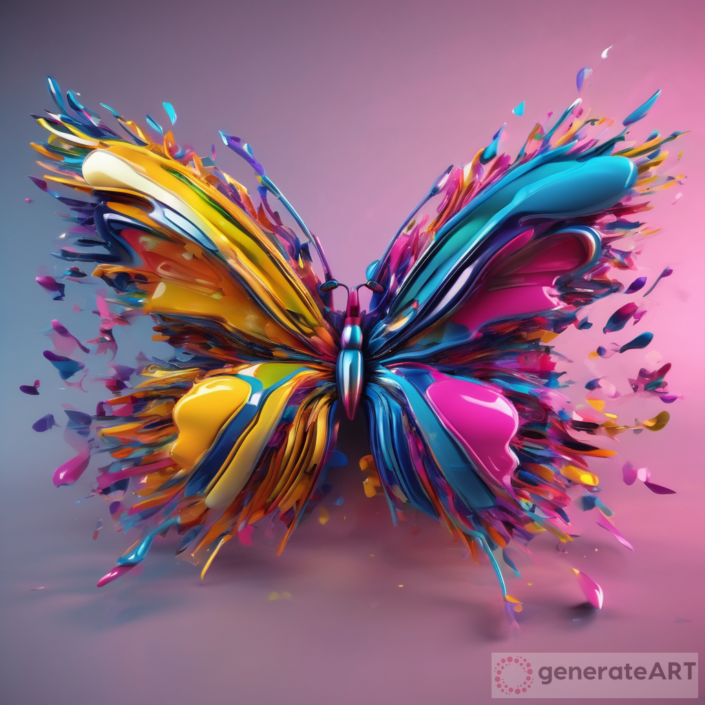 3D Colorful Butterfly Abstract Art in 4K