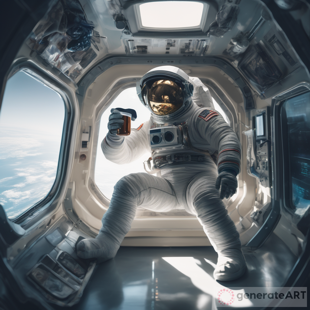 Double Exposure Image: An Astronaut's Daily Life on a Spaceship