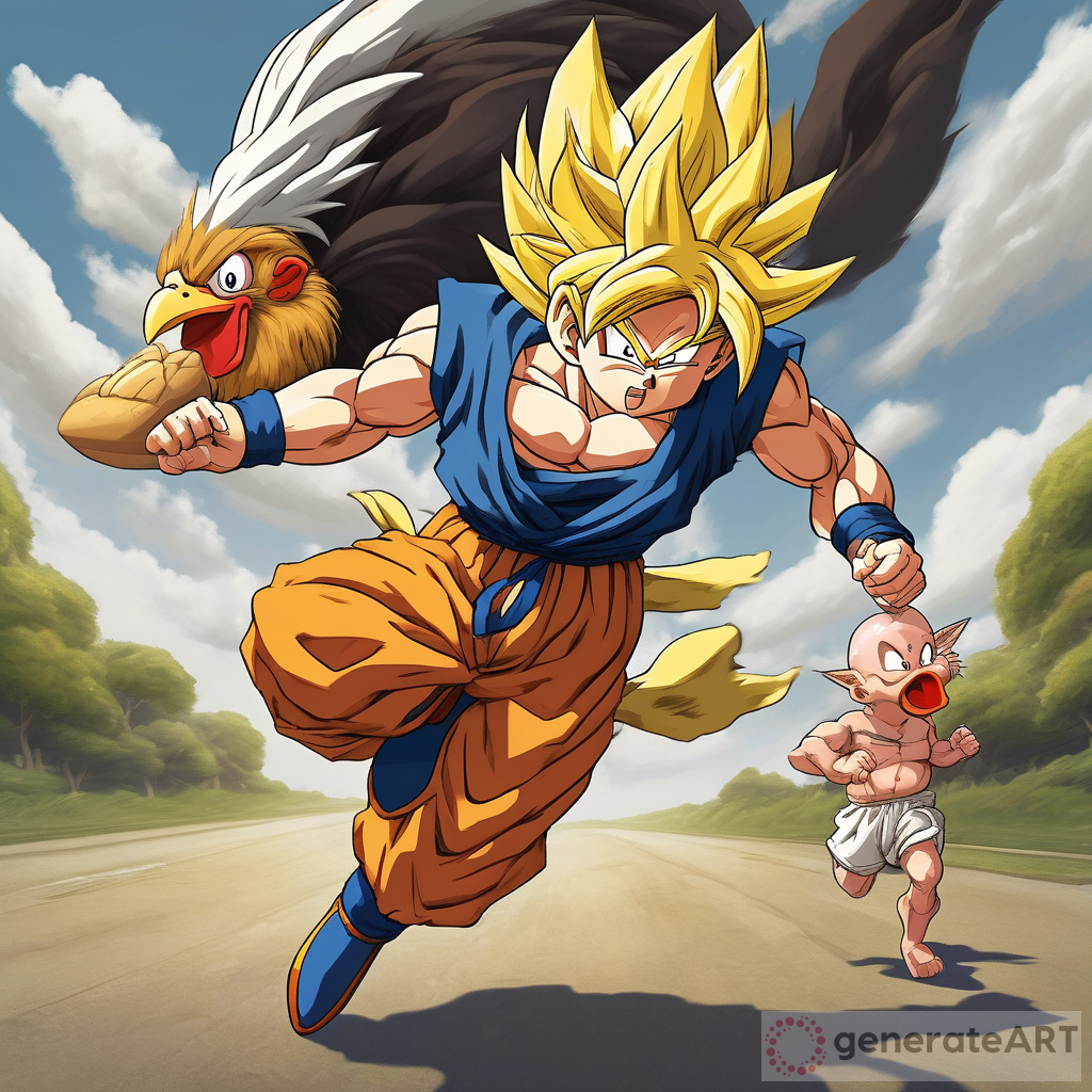 Small Goku Transformed Into a Saiyan with Yellow Hair: A Fun Adventure with Titi