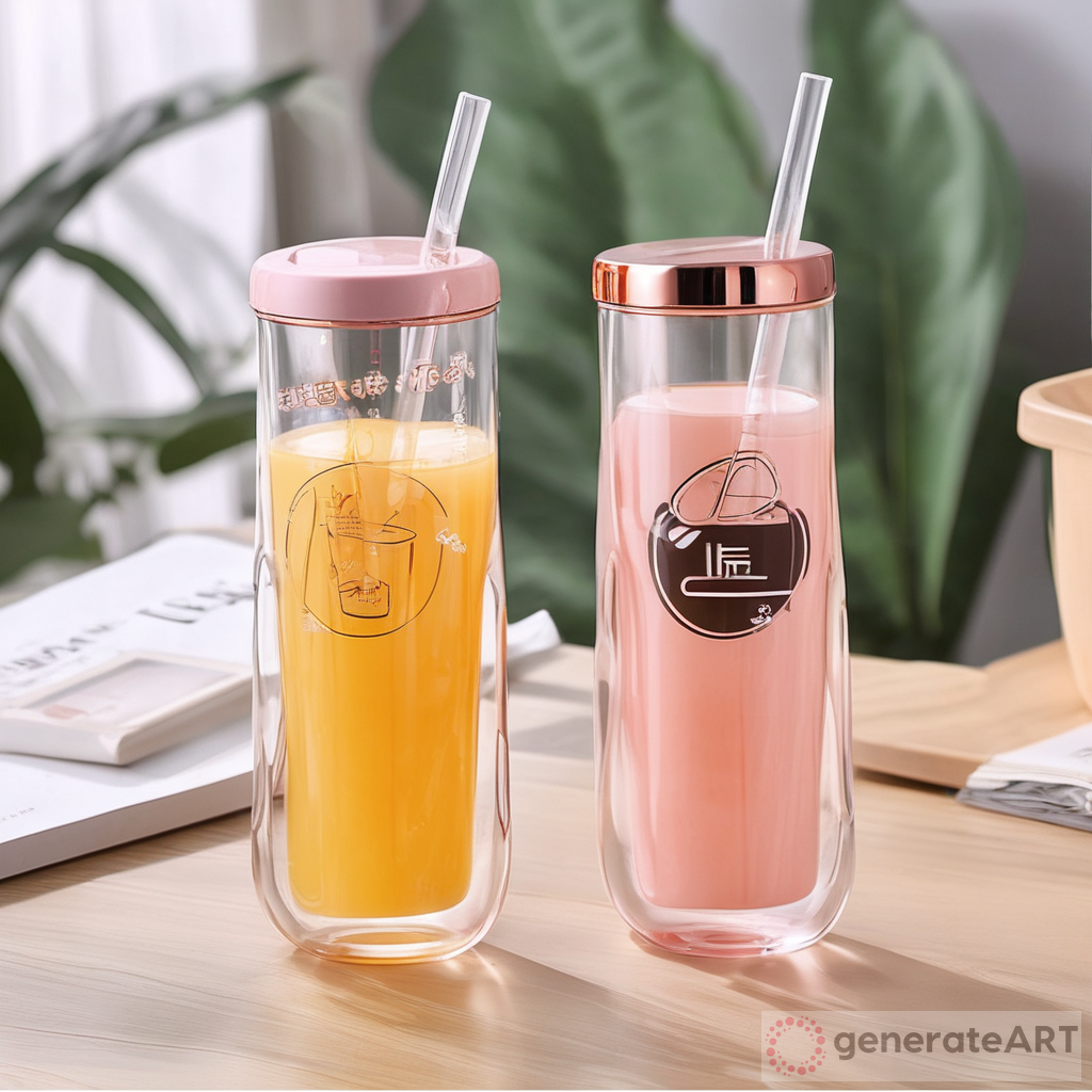 Korean Glass Cup Instagram Style: High Beauty Female Large Capacity Household Student Office Coffee Straw Juice Cup