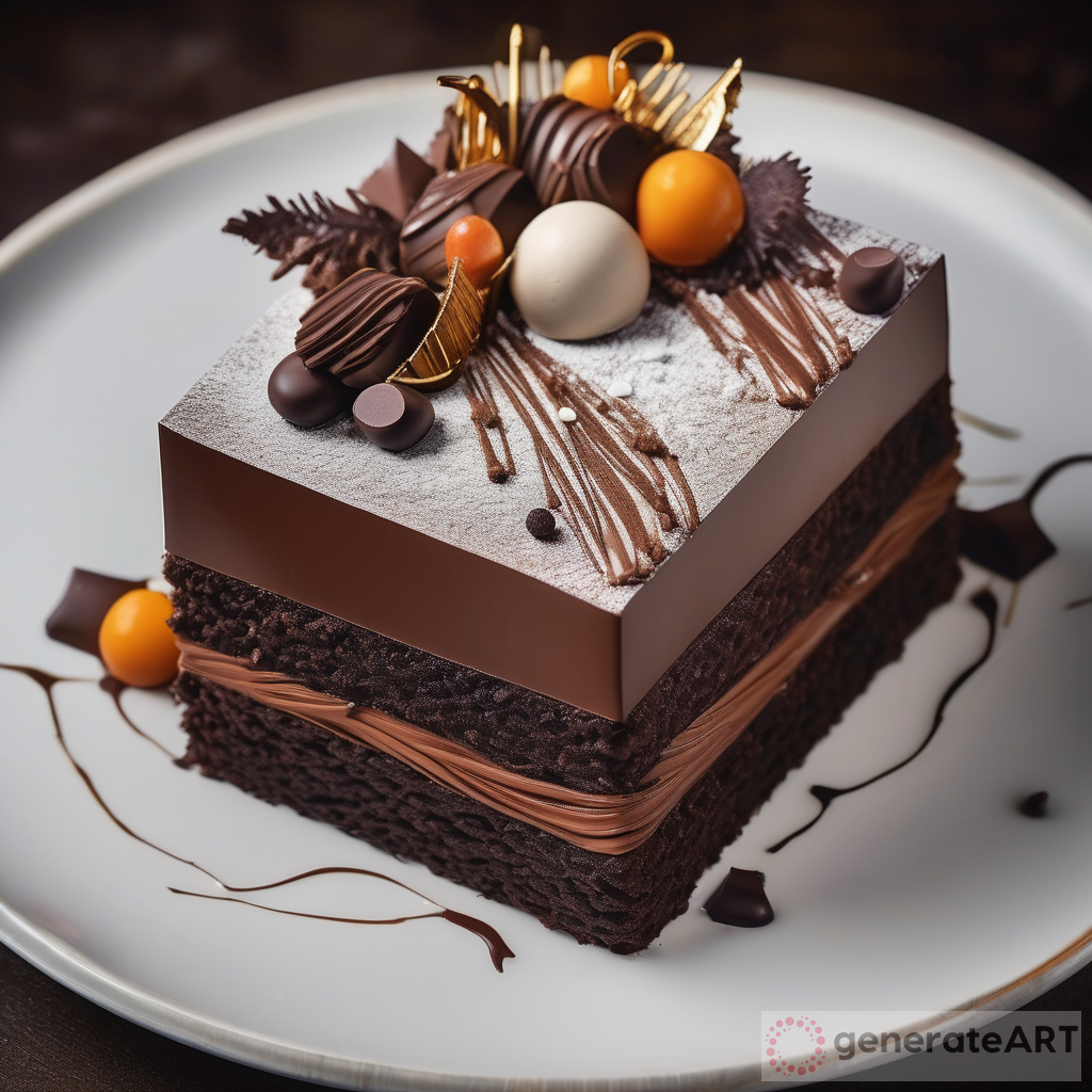 Close-up Photography, Pastry Art: The Most Decadent and Beautifully Crafted Chocolate Cake