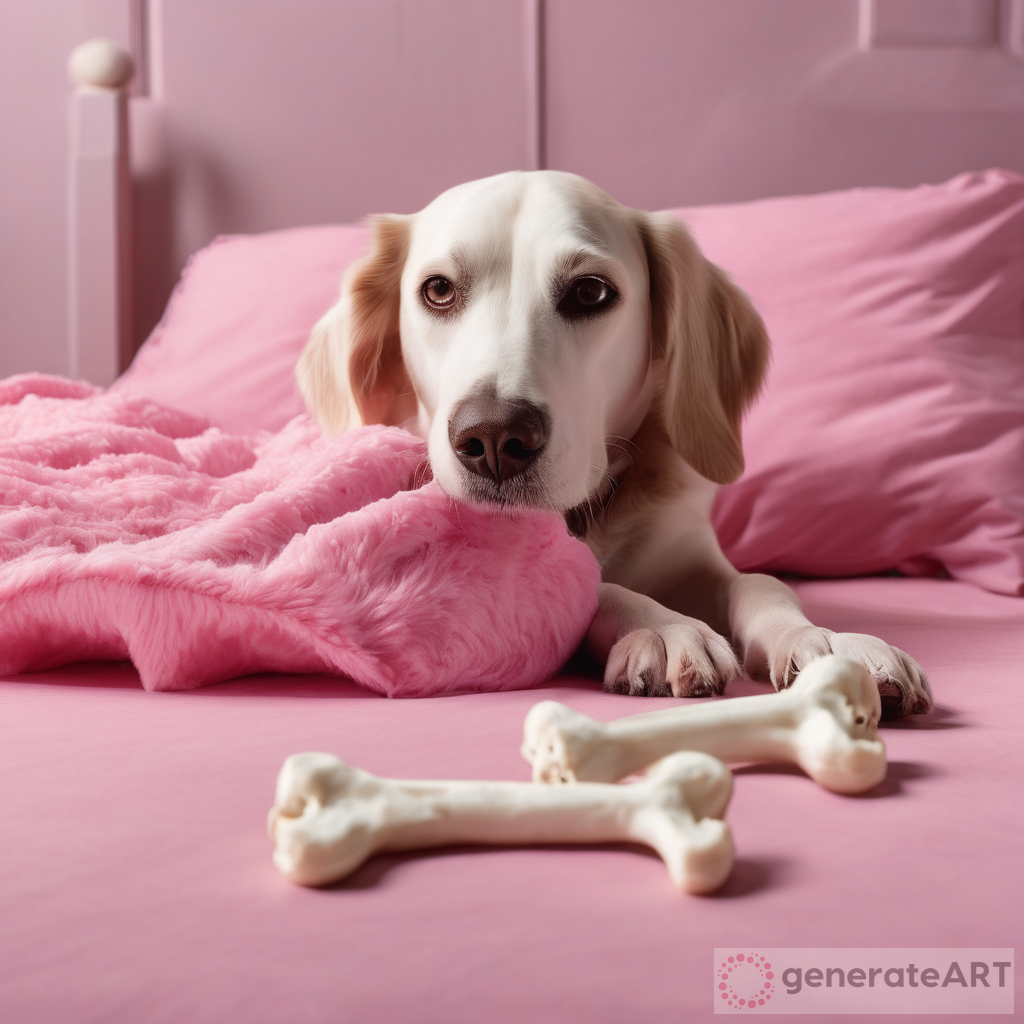 The Perfect Comfort for Your Furry Friend - Pink Comforter and Bone