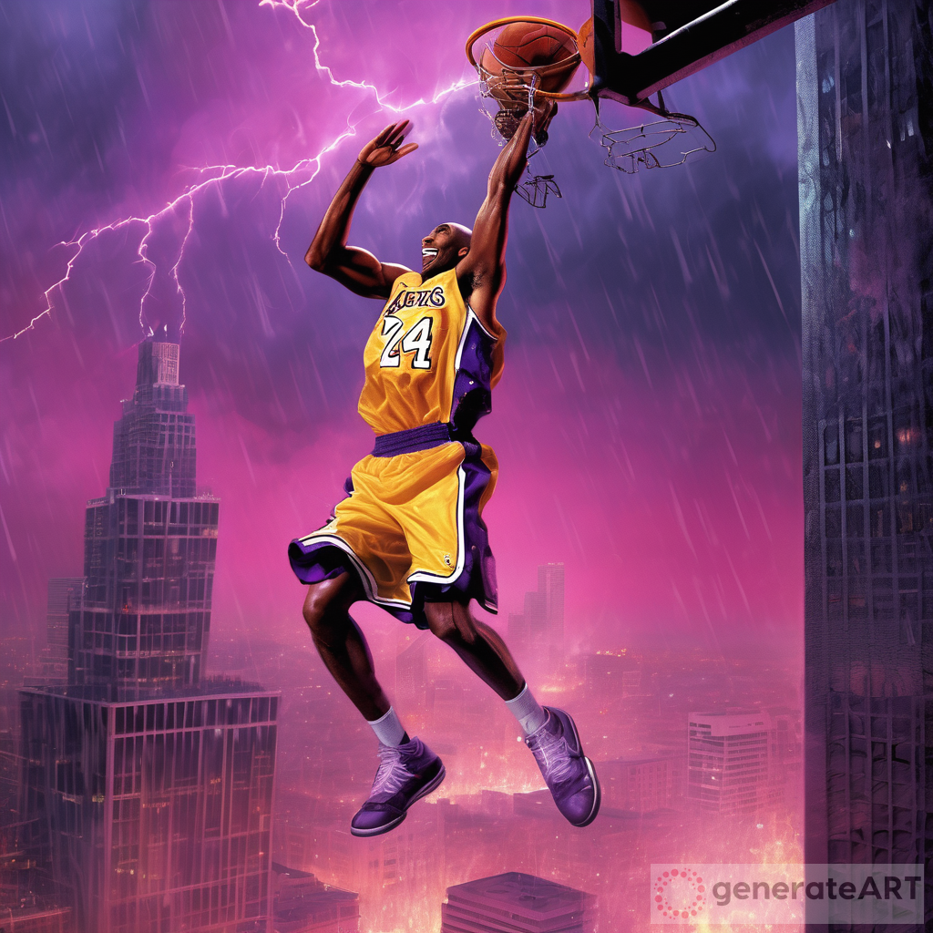Dunking with Power: Kobe Bryant Dominates the LA Skyline