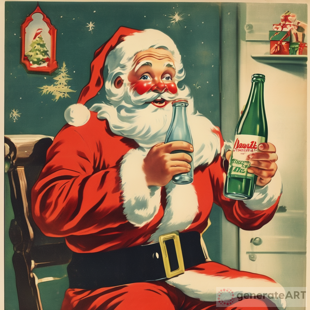 Santa's Milk Break: A Festive Throwback to 40s Advertising Style