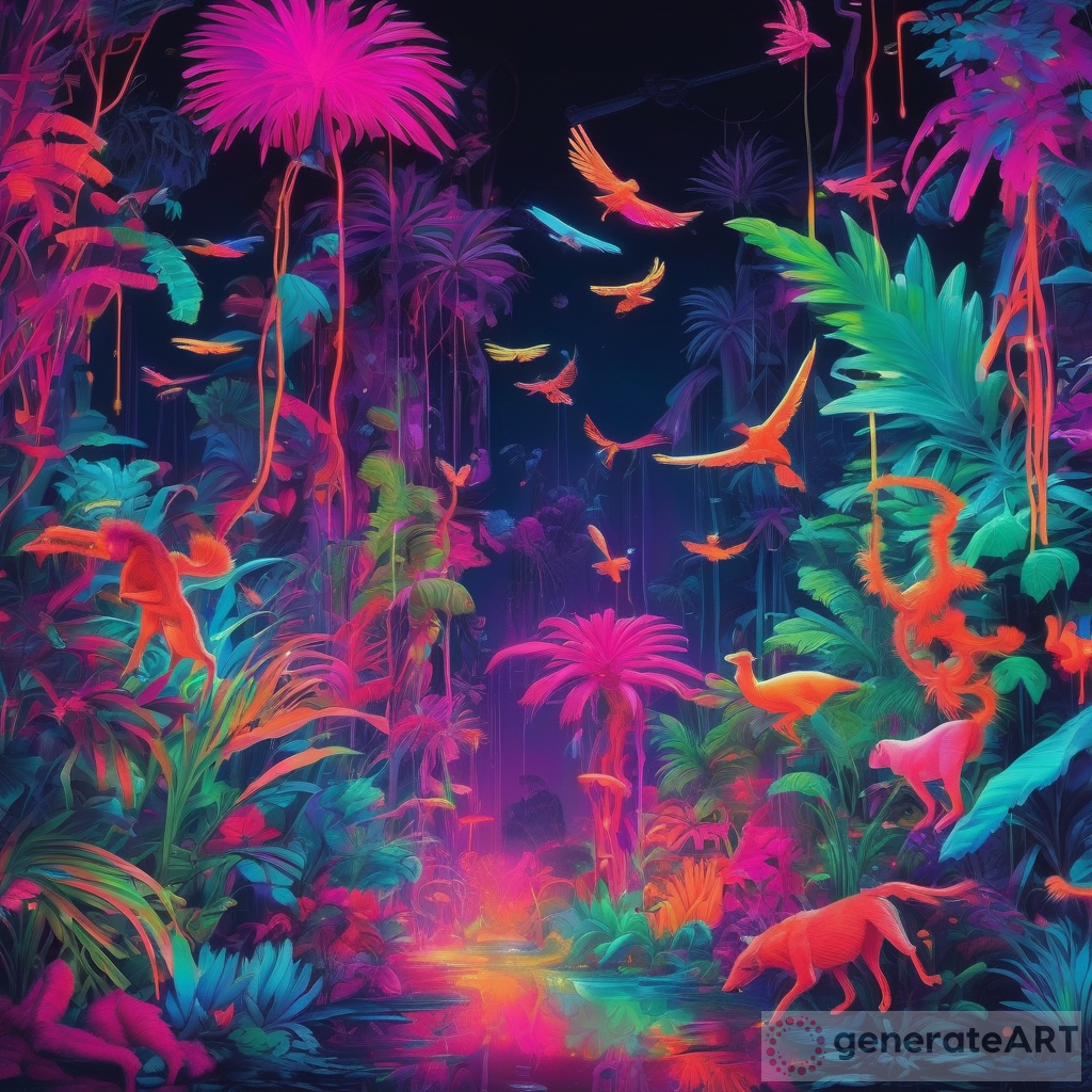 A Surreal Masterpiece: Exploring a Fluorescent Jungle of Inverted ...