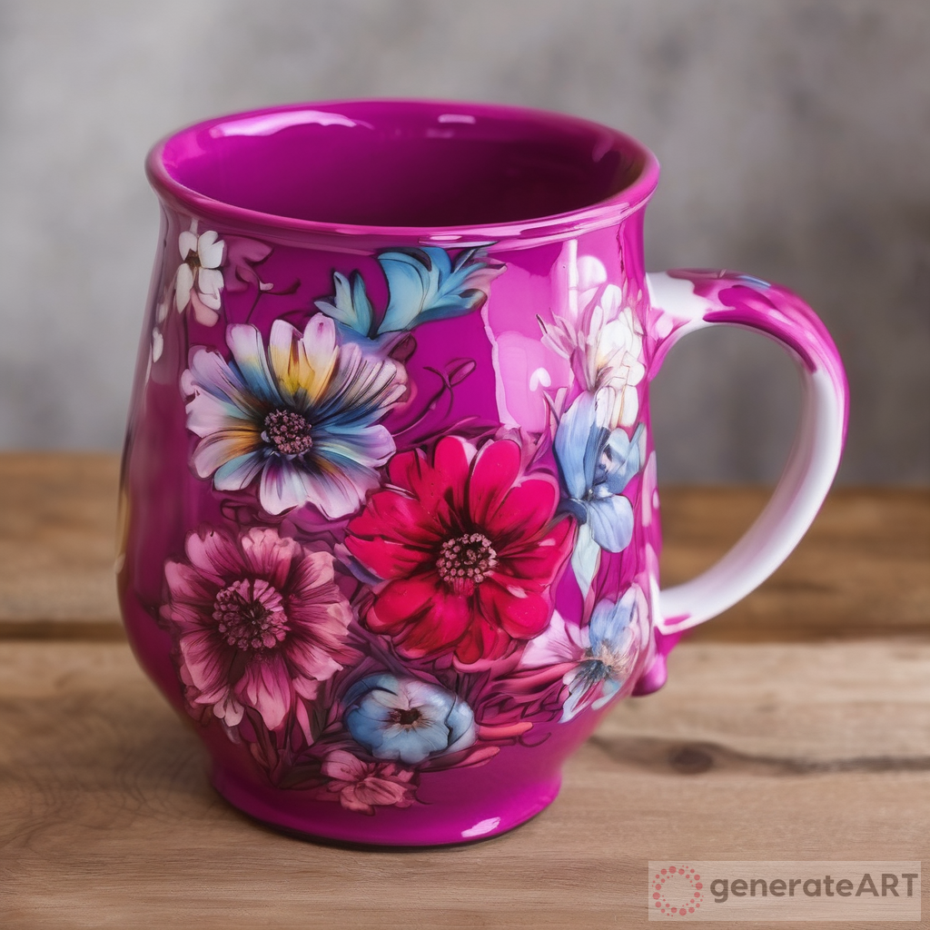 The Allure of a Magenta Coffee Mug with Flowers