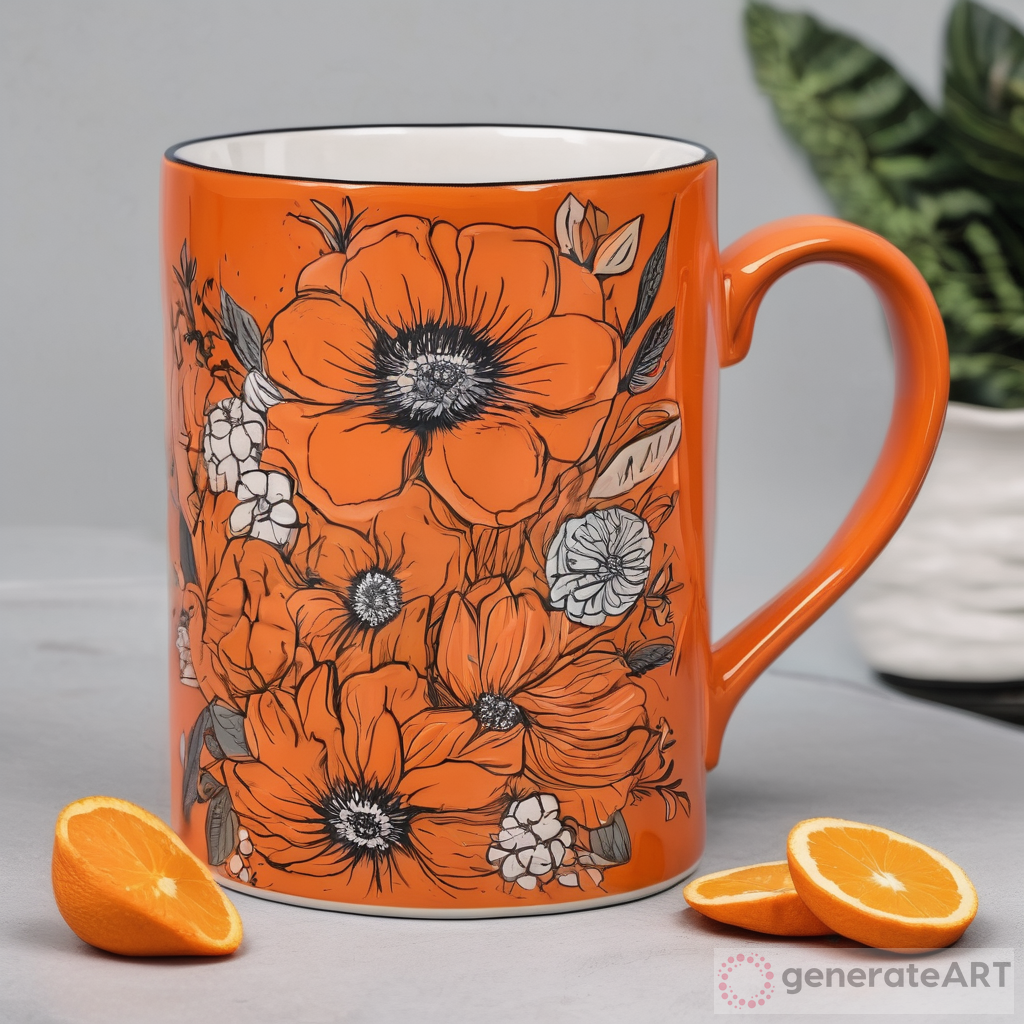 Portland Orange: A Beautiful Coffee Mug with Blooming Flowers
