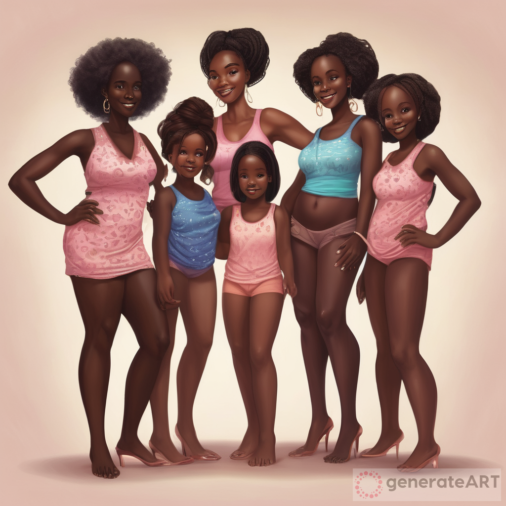 Celebrating the Beauty of Dark Skin: A Loving Mom and Her Four Daughters