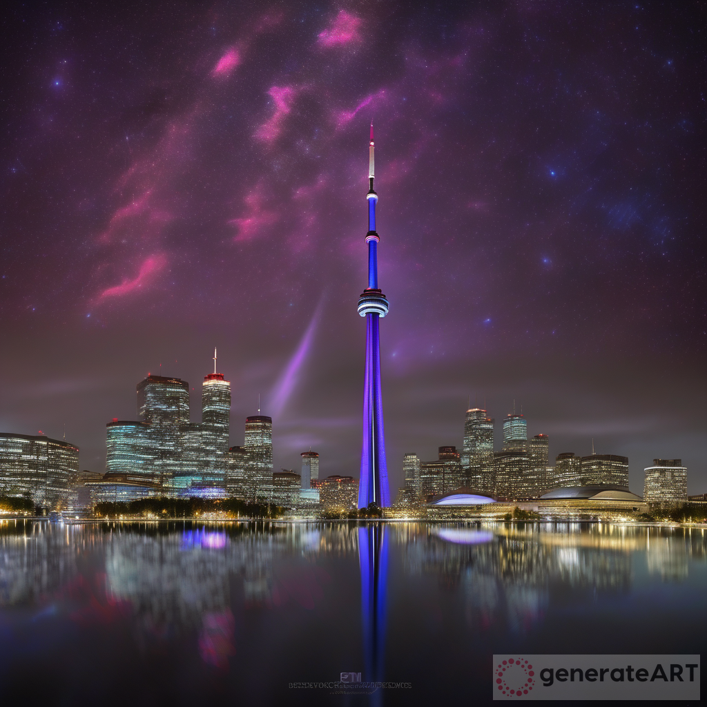 Toronto's CN Tower: A Cosmic Transformation into Colossal Grandeur