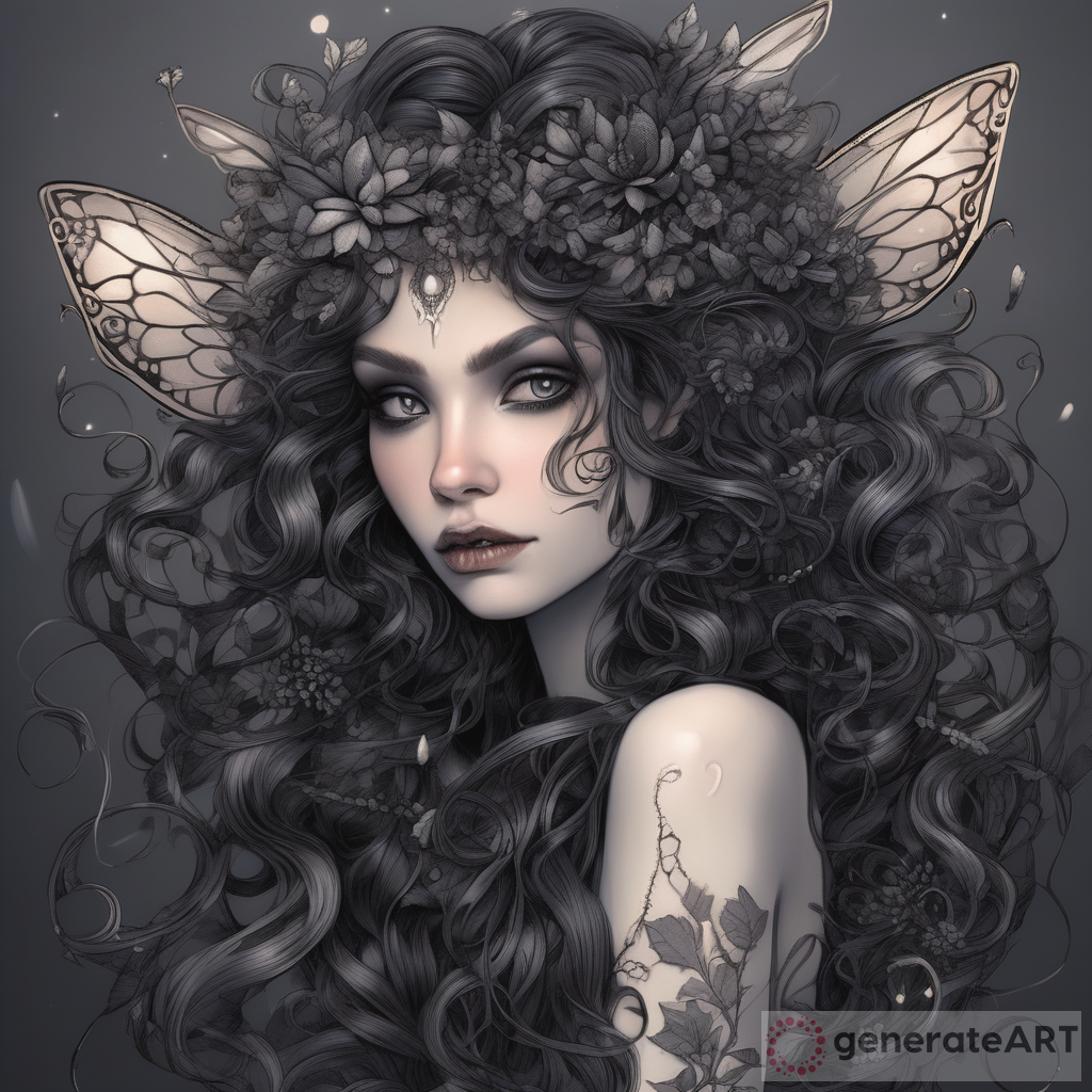 The Enchanting Tale of a Dark Fairy with Whimsical Hair