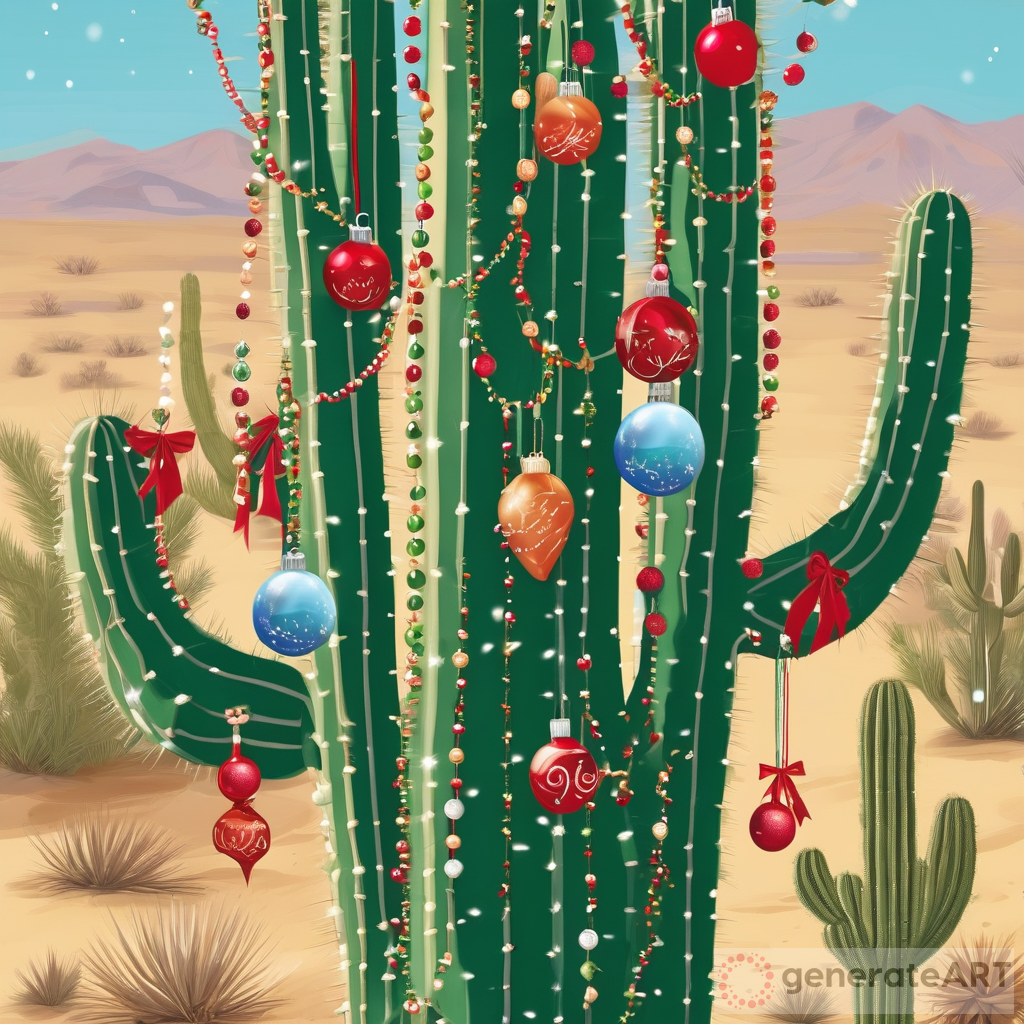 The Festive Saguaro: A Christmas Delight in the Desert