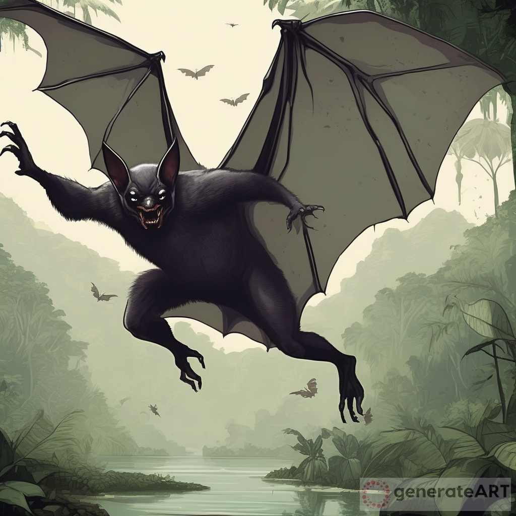 Thrilling Adventure! Giant Flying Bat Creature Rescues Humans and Safely Drops Them in the Amazon Rainforest