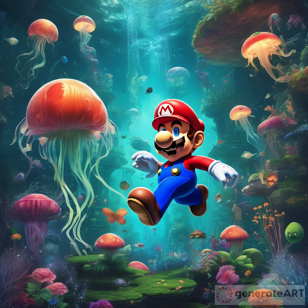 Super Mario's Surreal Adventure: Dancing in the Enchanting Underwater Garden