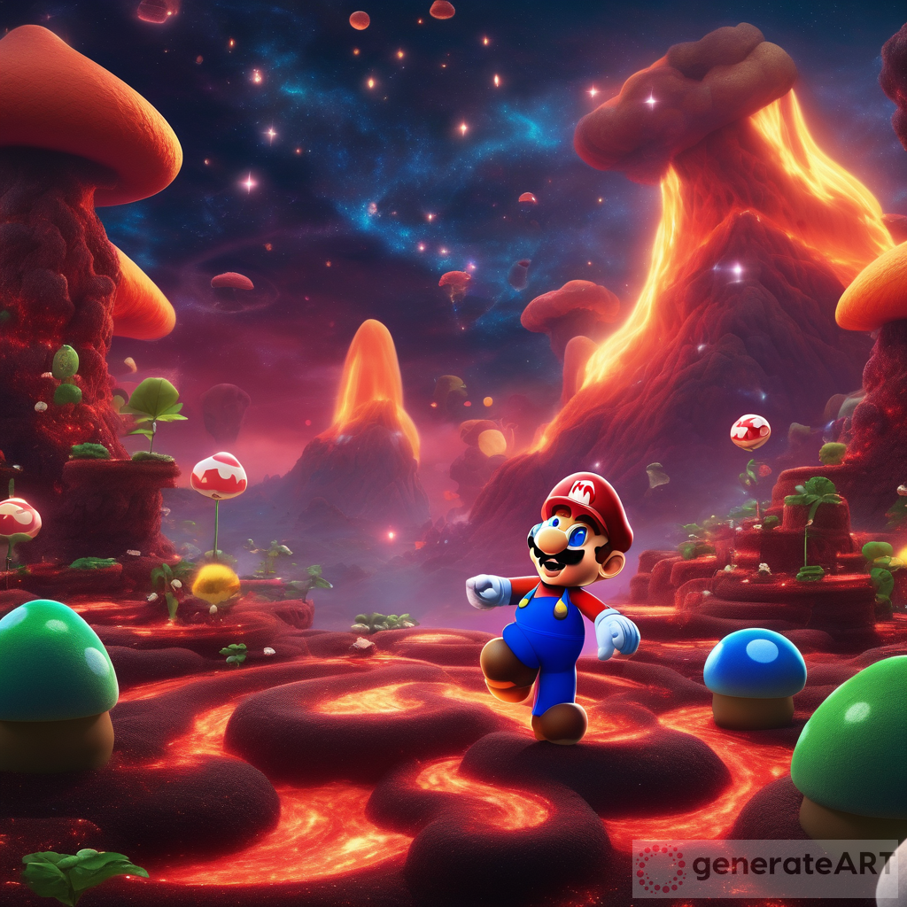 Dancing with Mario: A Surreal Adventure in the Lava Garden