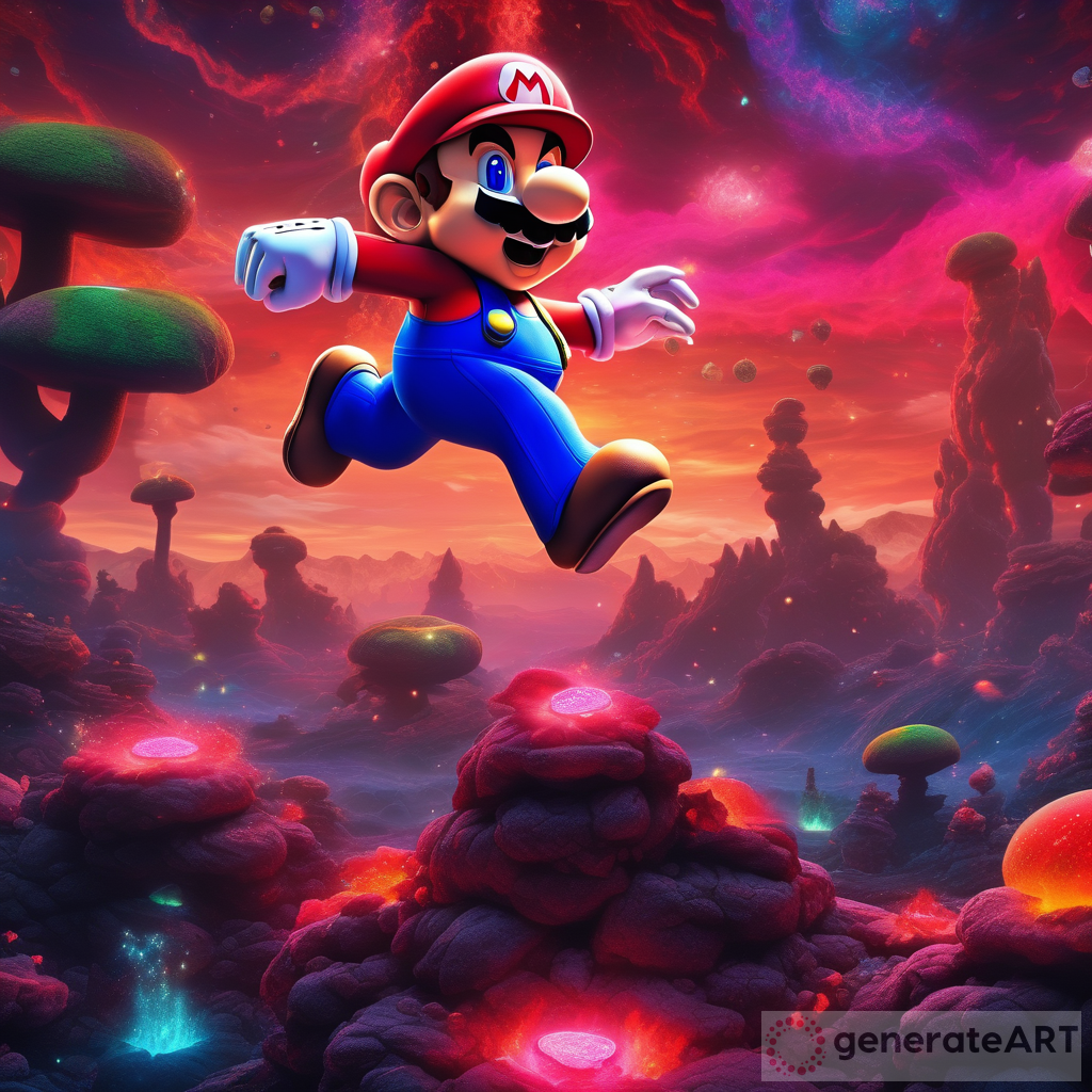 Dancing in a Surreal Lava Garden: Super Mario's Vibrant Adventure