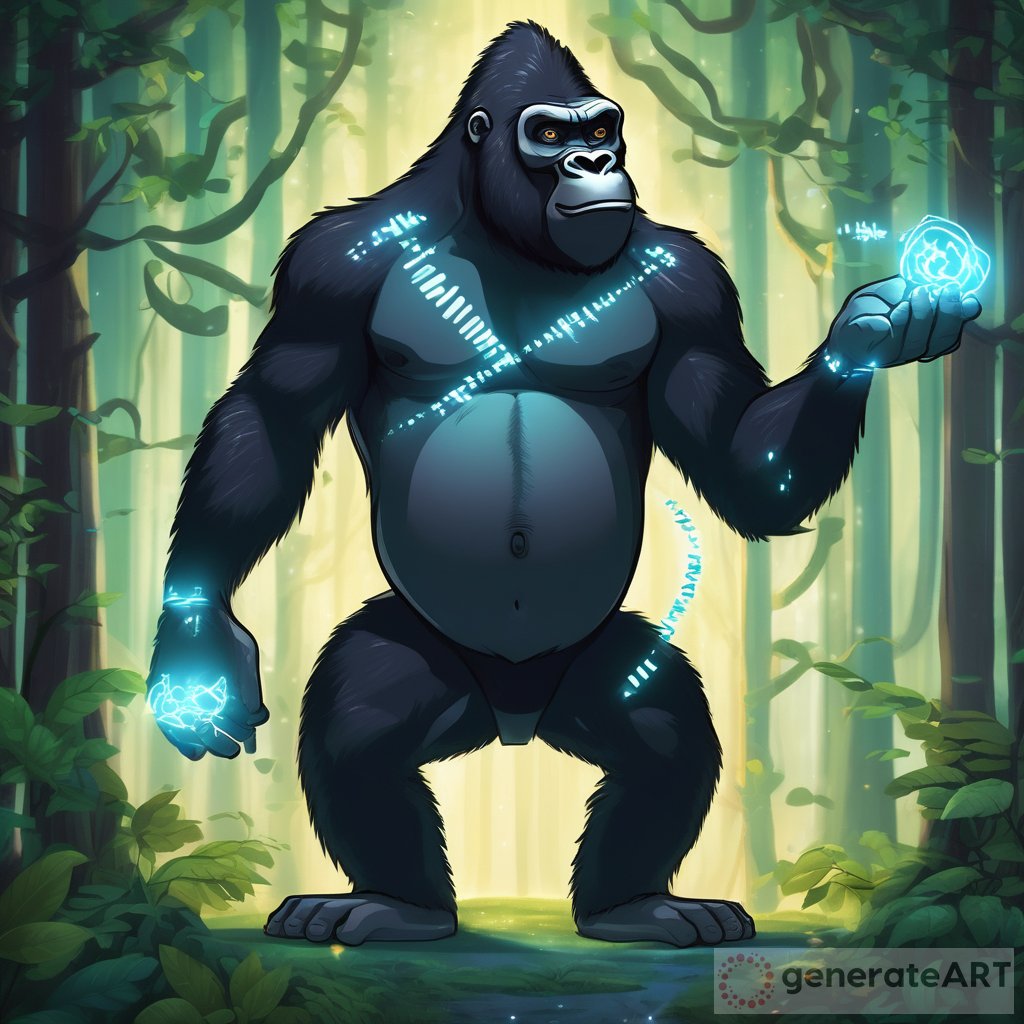 The Legend of Gideon: A Magical Gorilla Healing with Glowing Runes