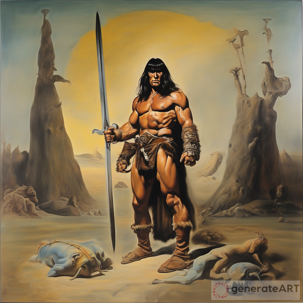 Conan the Barbarian: A Mesmerizing Oil Painting Portrait by Salvador Dali