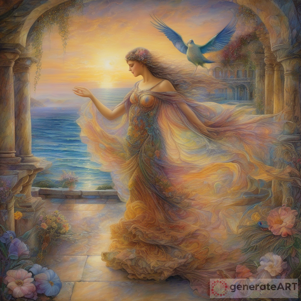 The Enchanting Dance of the Moody Dancing Lady in the Courtyard by the Sea