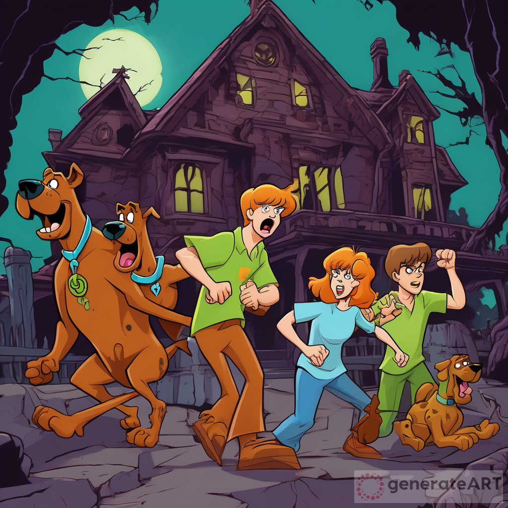 Scooby Doo and the Gang: Battling Zombies in a Terrifying Cartoon Haunted House