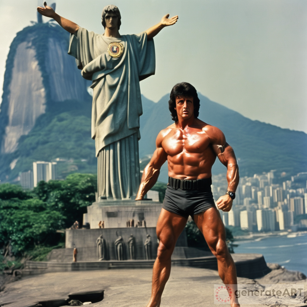 Explosive Action: Sylvester Stallone as Rambo in a War-Torn Rio de Janeiro