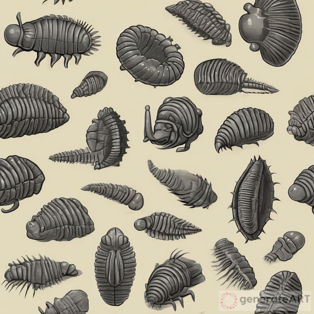 The Fascinating Trilobite Collection in Cartoon Style