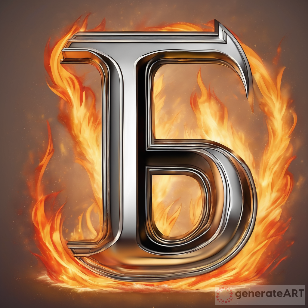 Fiery Metallic Letter E: A Stunning and Dramatic Artwork