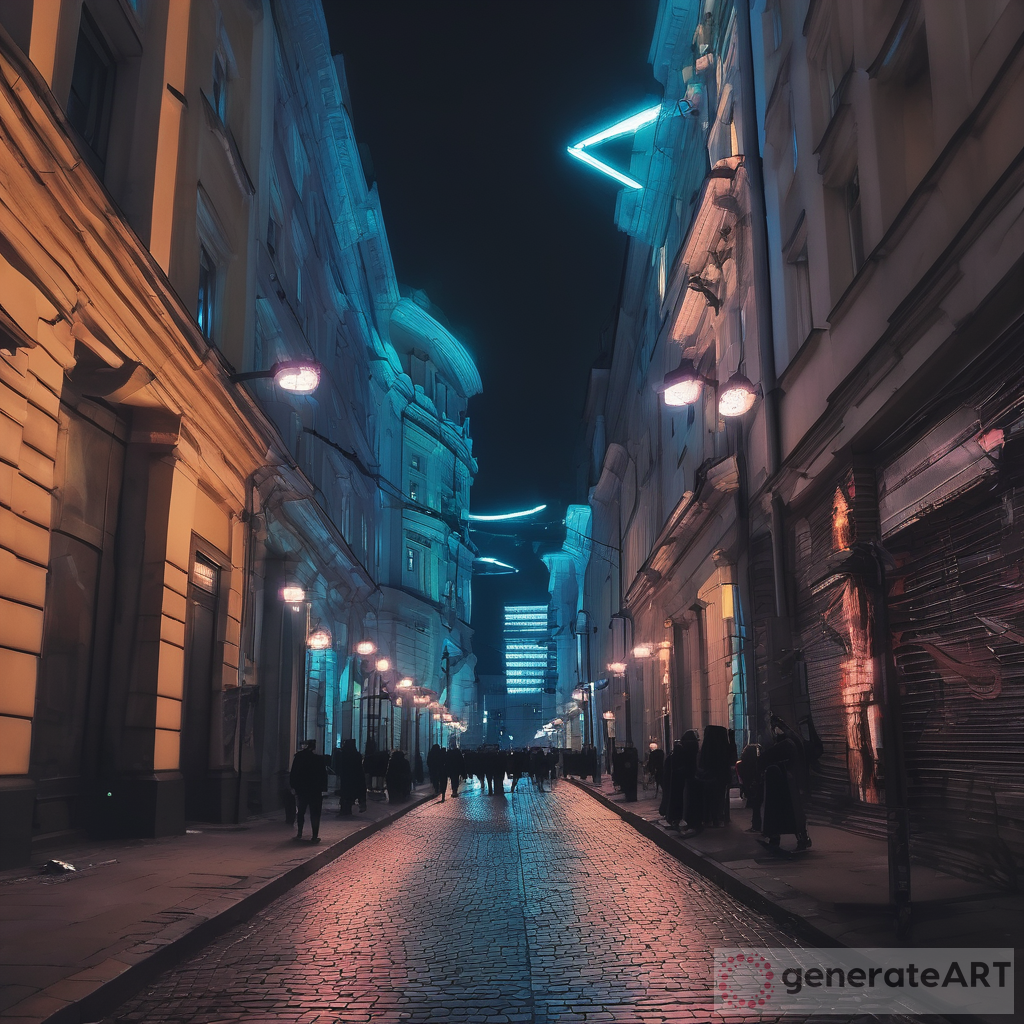 Exploring the Cyberpunk Style of Downtown Warsaw at Night
