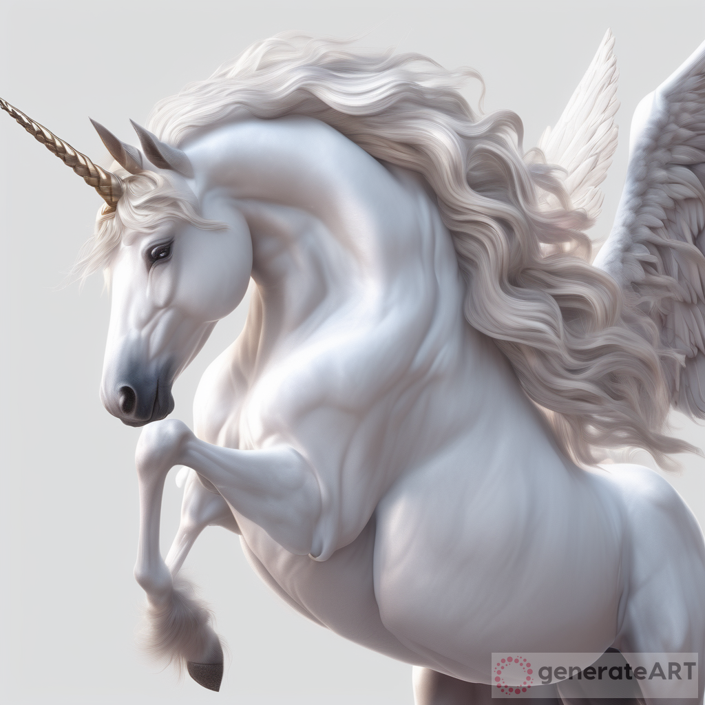 The Majestic Flight of a Winged Unicorn: A Visionary Digital Illustration