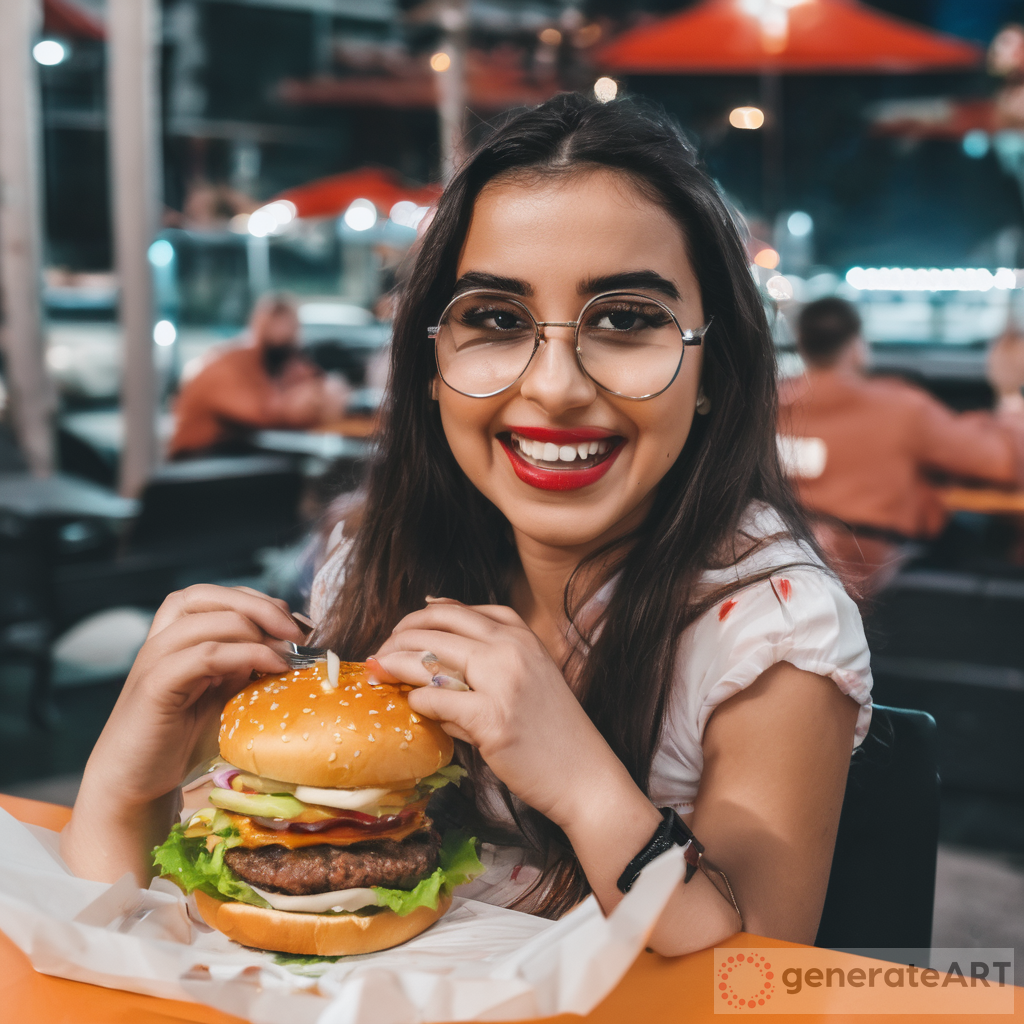 The Art of Monaliza Eating Burger