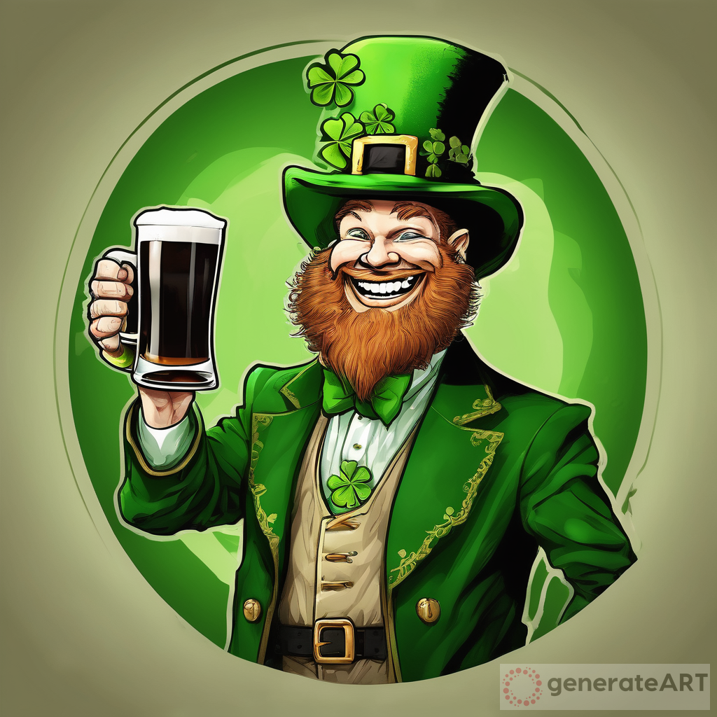 The Lucky Leprechaun and His Pot of Gold: A Fantasy Illustration