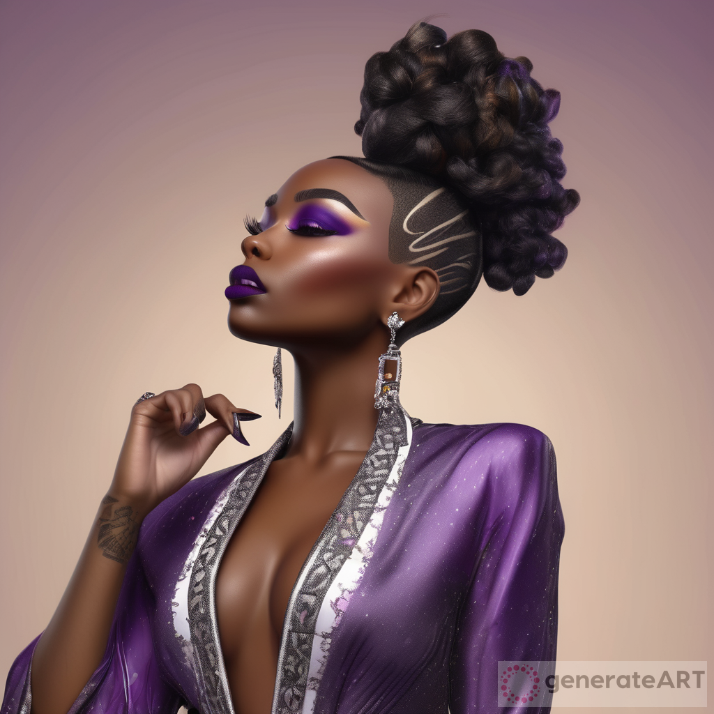 Hyper Realistic 3D Image of an Elegant Black Woman