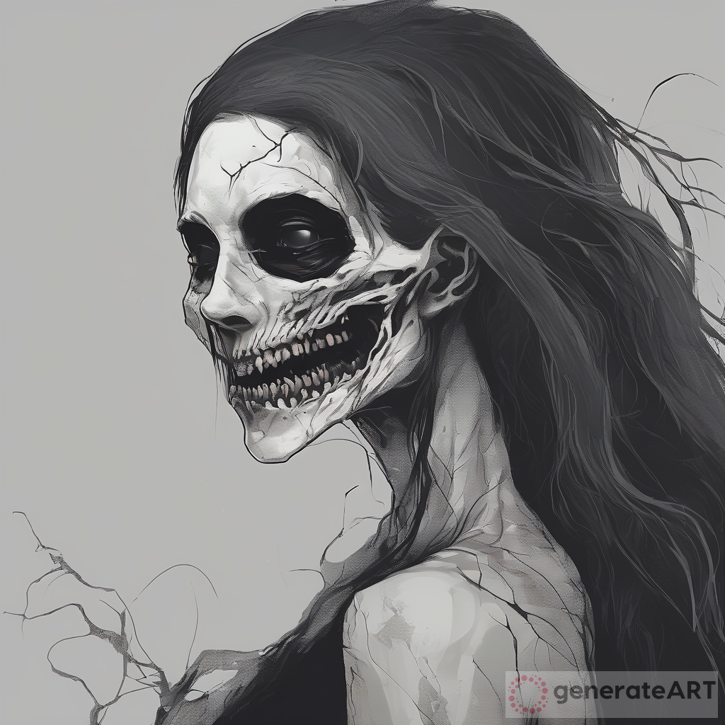 Woman Ghoul - A Hauntingly Beautiful Art Piece