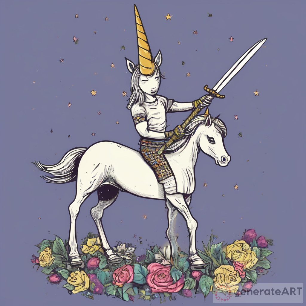 Unicorn Holding a Machete: A Unique Artistic Representation