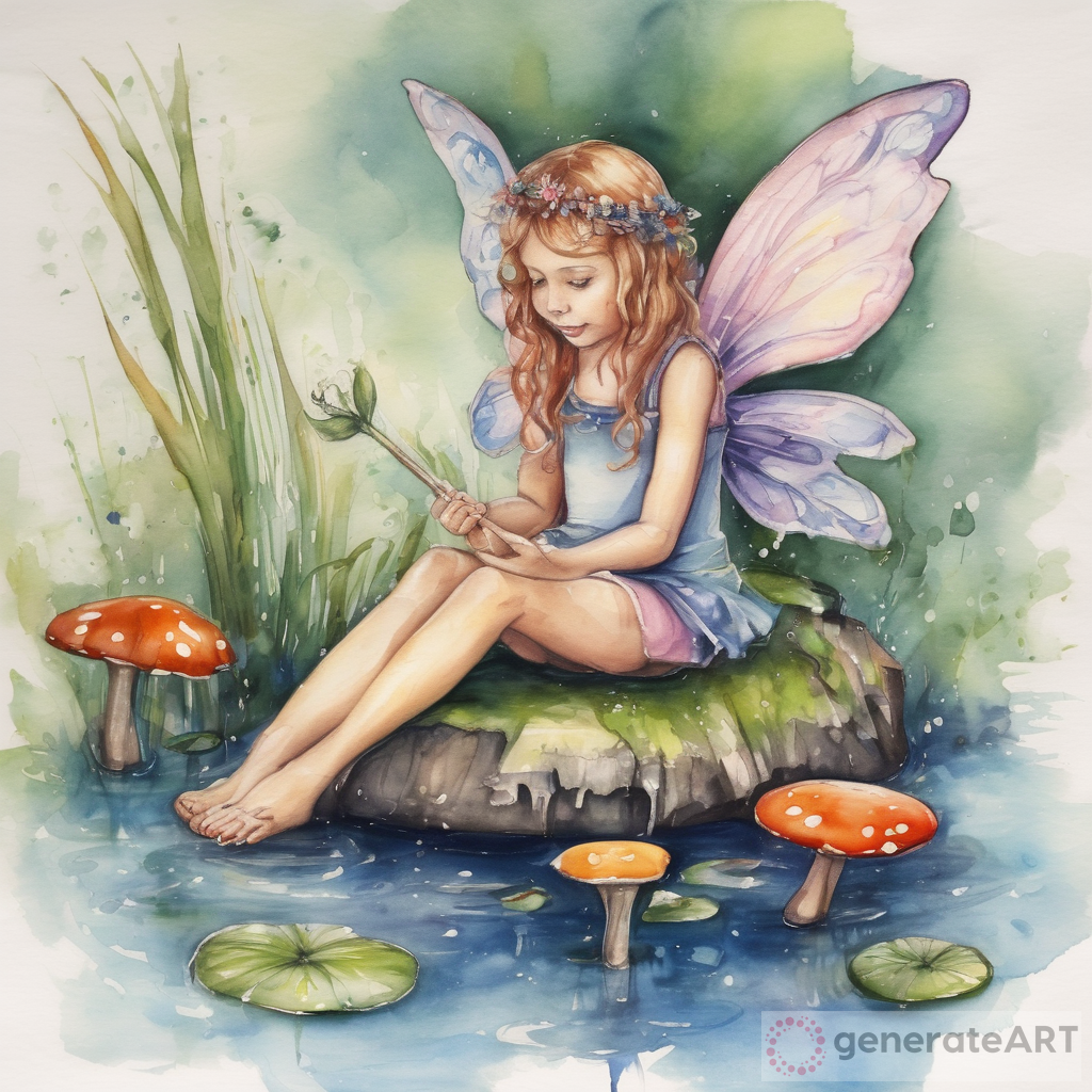The Magic of a Fairy Sitting on a Mushroom