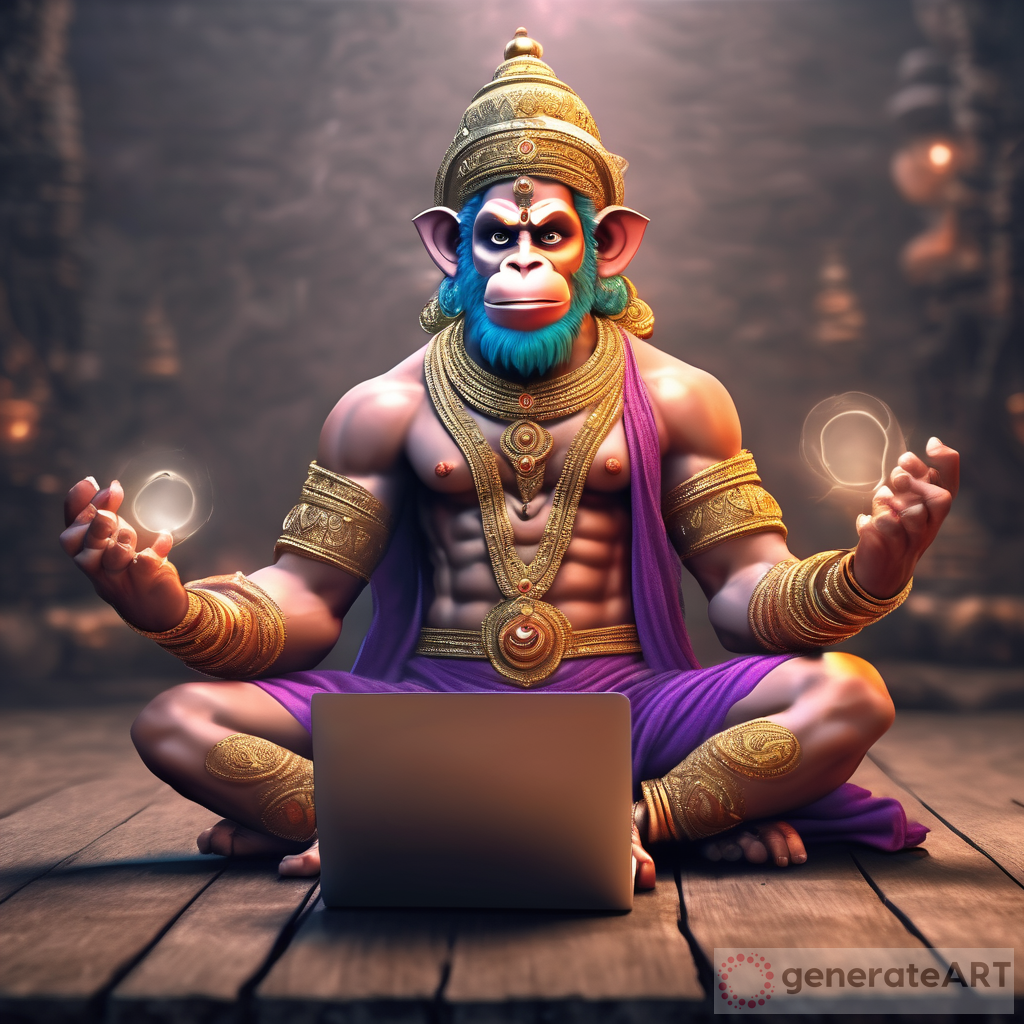 Unleashing the Power of Hanuman: A Digital Art Journey