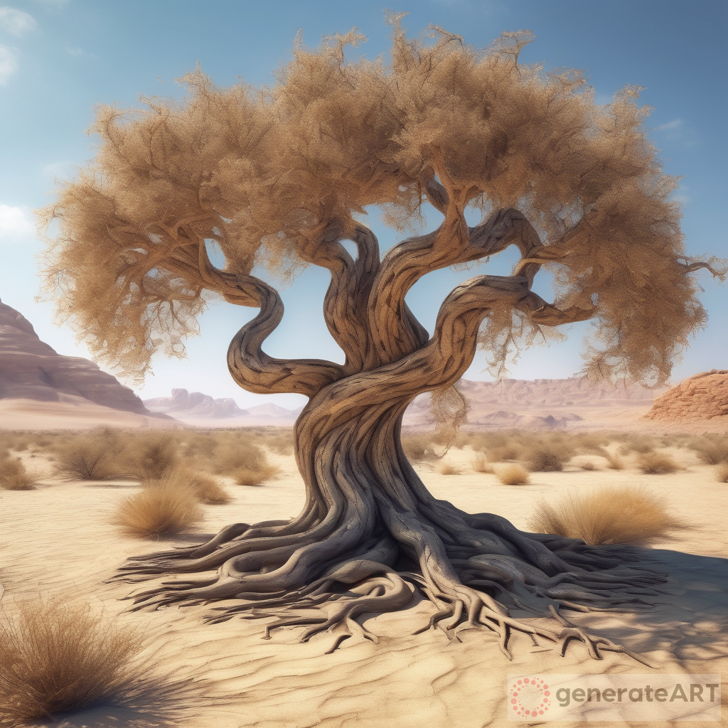 The Mesmerizing Beauty of a Desert Tree: A 4K UHD Ultra-Realistic Digital Art
