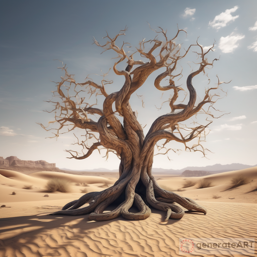 A Stunning Ultra-Realistic 4K UHD Digital Art: The Enchanting Desert Tree