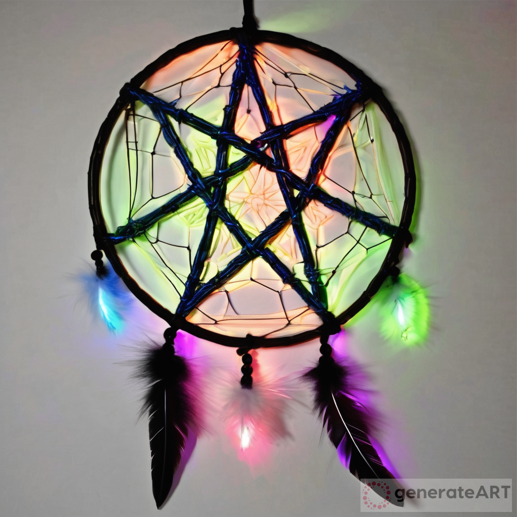 The Magic of the Pentacle Dreamcatcher Elemental Chromatic Glowstick Nylon Art