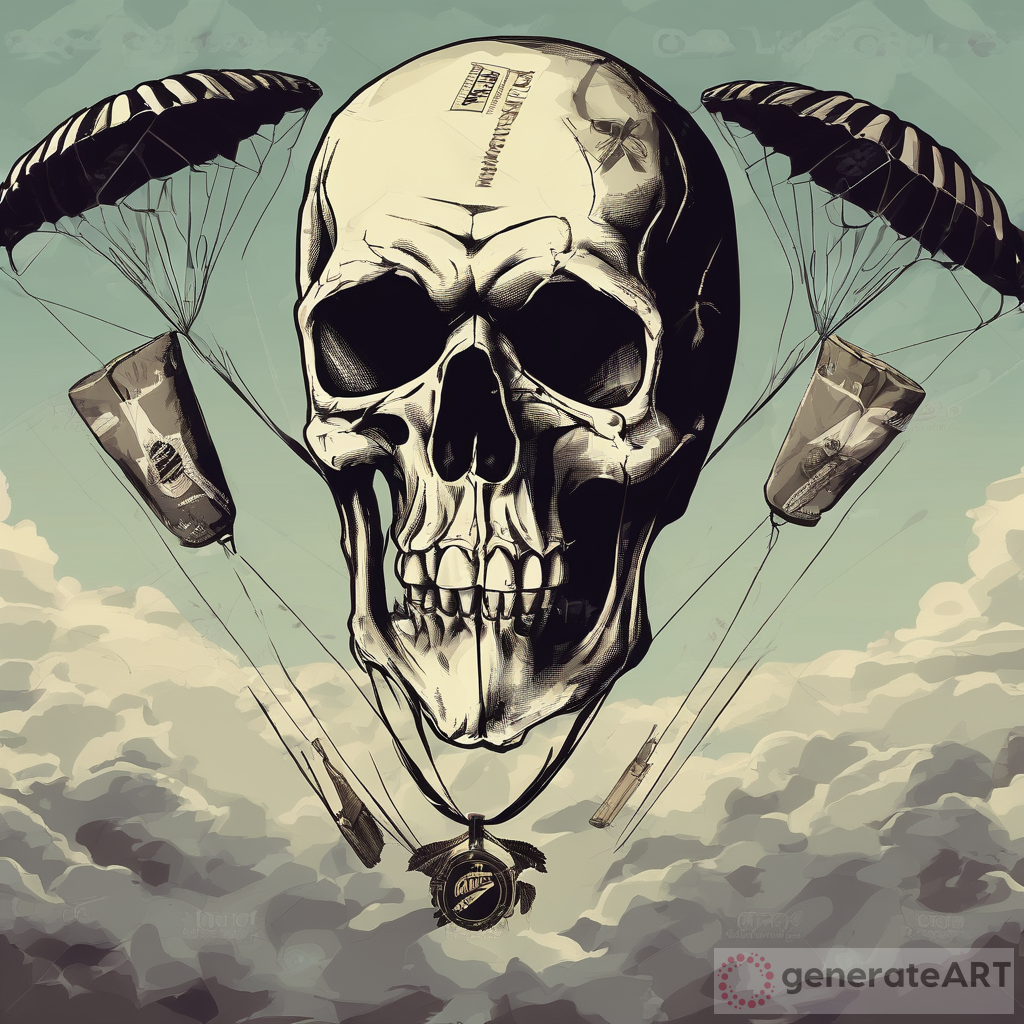 Airborne and Parachute Art - Embrace the Badassery with Skull and Cigarette Motif