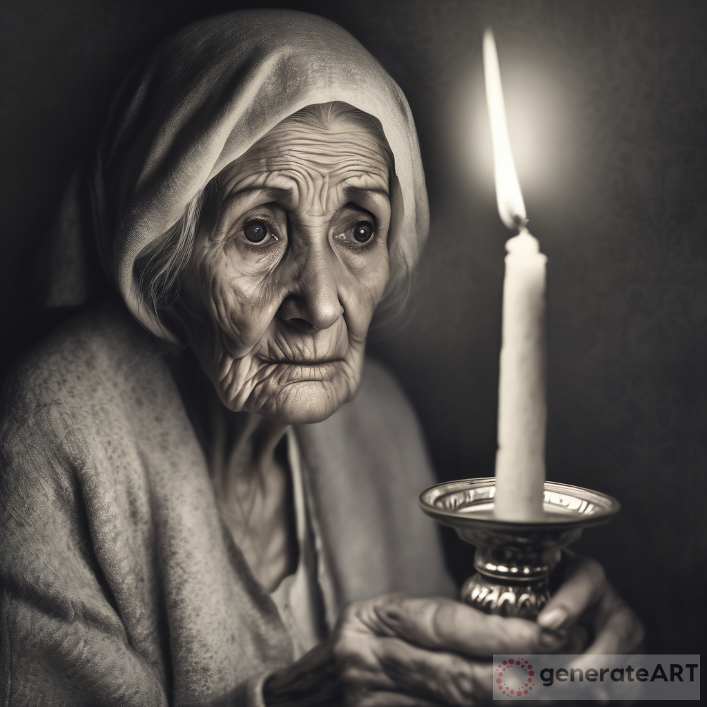 Unveiling the Story Behind an Old Woman's Dark, Sad Eyes and the Flickering Candle