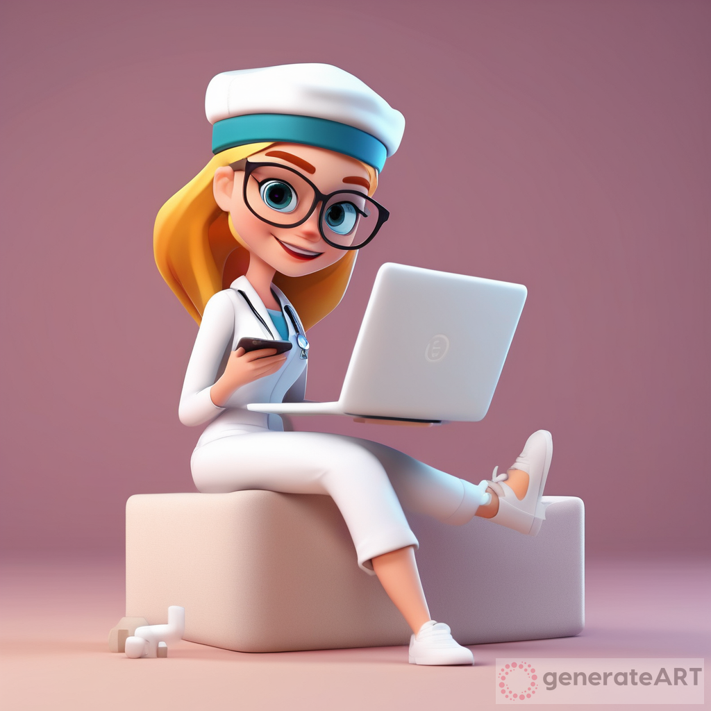 The Stylish Physiotherapist: A 3D Illustration of an Animated Character