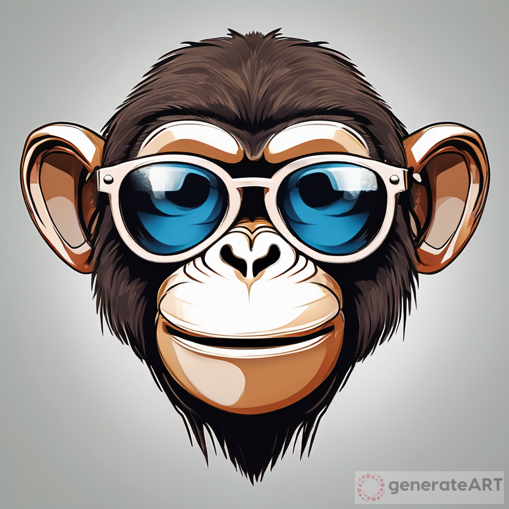 The Cool Monkey: A Cartoon Art with Sunglasses