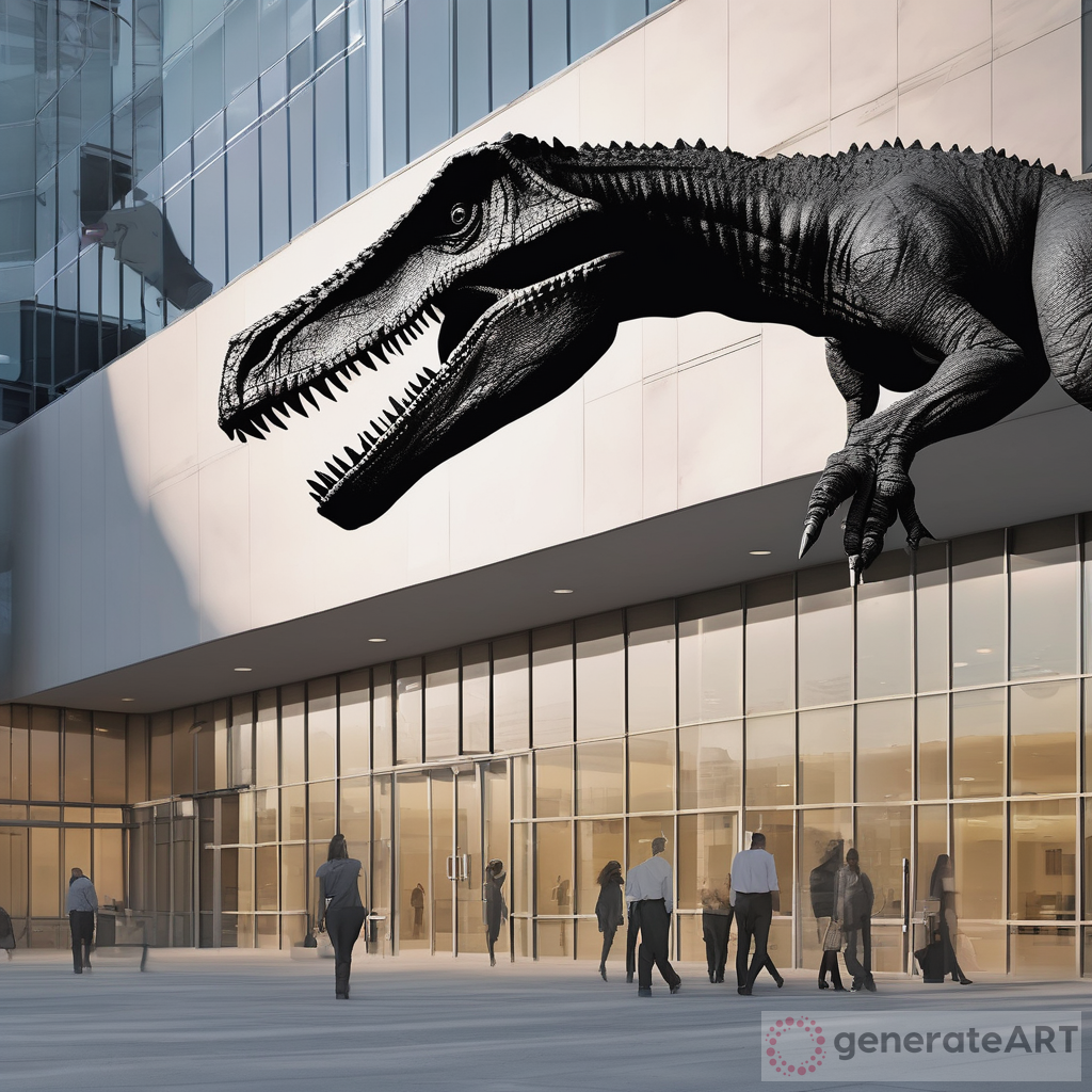 The Quirky and Imaginative Art of Alumni Dinosaurs in a Modern Business Building